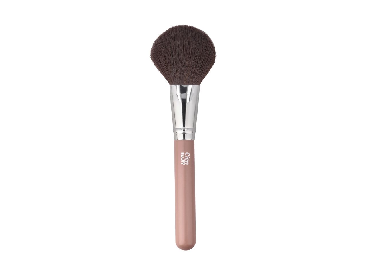 En Cien Beauty pudderbørste med et blødt, halvcirkelformet børstehoved.