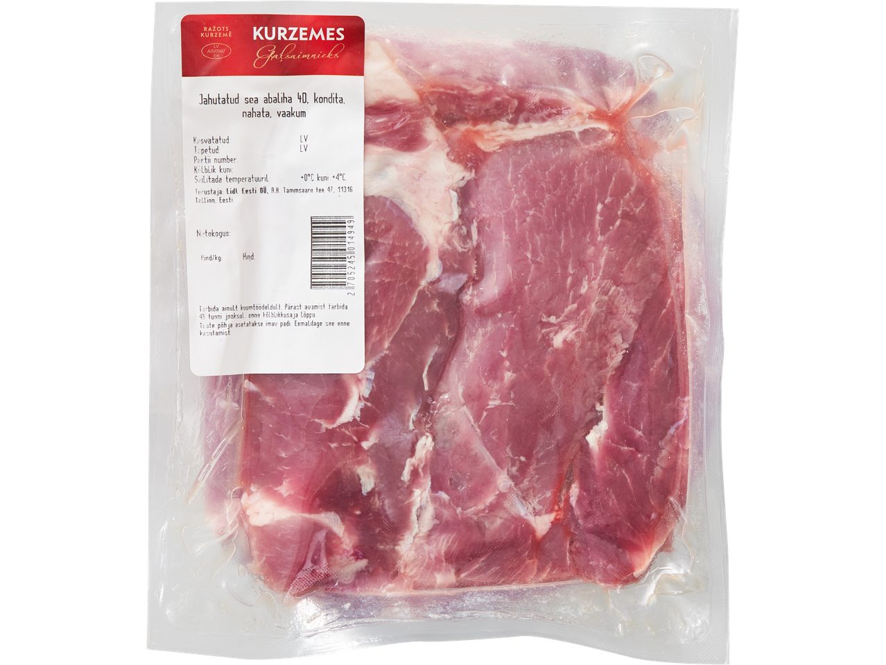 Kurzemes Gaļasniekcs vaakumpakendis sealiha.