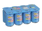 A multipack of eight pineapple and grapefruit flavoured soft drink cans with 'Tropical Crush' branding.