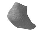 Single grey ankle sock with a ribbed cuff and a size marking on the sole.