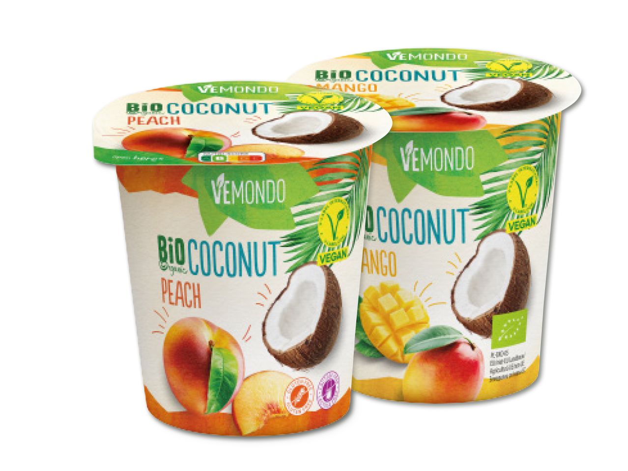 Kaks Biotiful'i kookose-mangoyogurti topsikut.