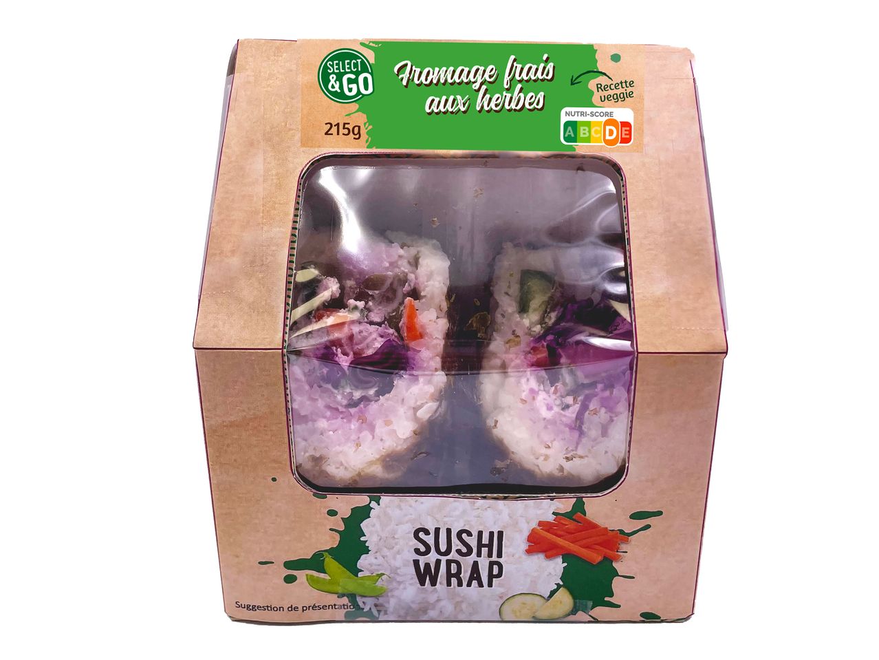 Sushi wrap Select & Go au fromage frais aux herbes.