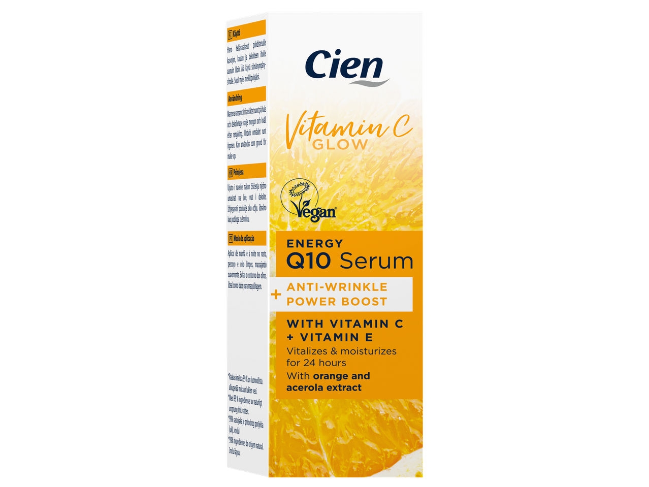 Soro Cien Vitamin C Glow Energy Q10: boost antirrugas com vitaminas C e E.