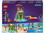 LEGO Friends: beach stand, jet skis, and minifigures.