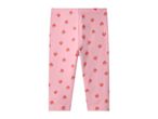 Pink children's leggings with a strawberry print.