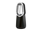 Black and silver bladeless fan heater with digital display