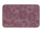 Rectangular purple bath mat with a subtle leaf pattern.