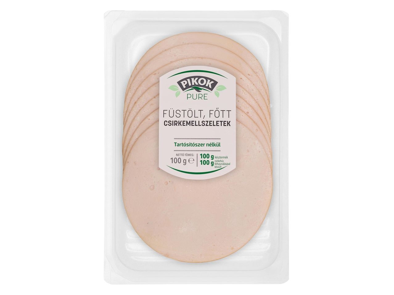 Pikok Pure füstölt és főtt csirke szeletek.