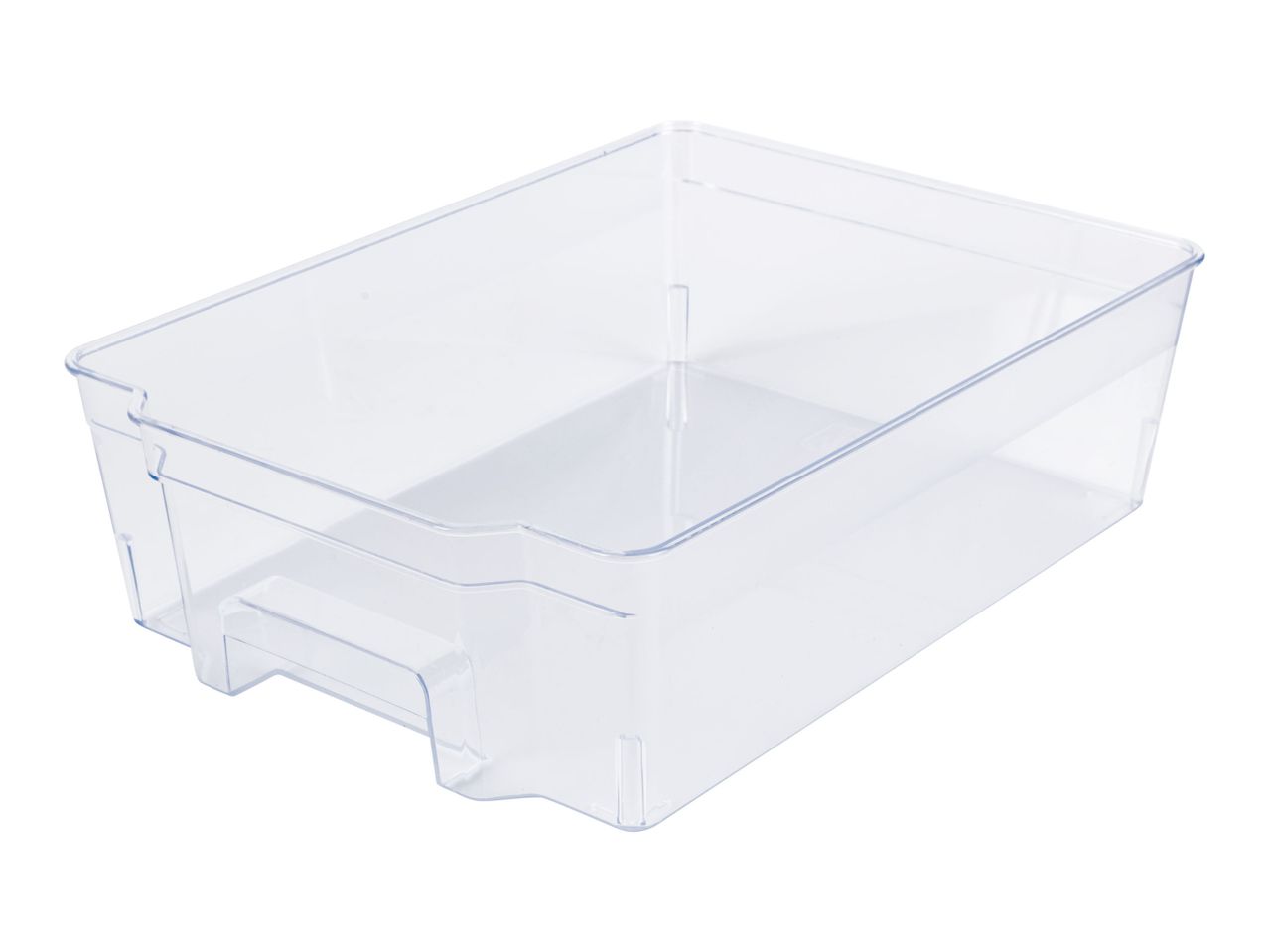 Clear plastic storage container