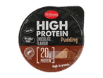 Pudim de chocolate Milbona rico em proteínas.