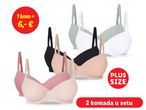 Set od tri plus size grudnjaka u neutralnim bojama.