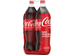 Kaks 1,5-liitrist Coca-Cola Original Taste pudelit pakendis.