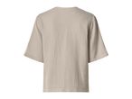 Back view of a beige crinkled cotton short-sleeved top