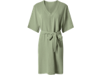 ESMARA női muszlin ruha V-nyakkivágással és megkötős övvel, világoszöld színben