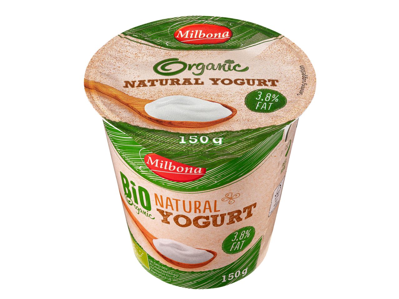 Milbona bio natúr joghurt, 3,8% zsír.