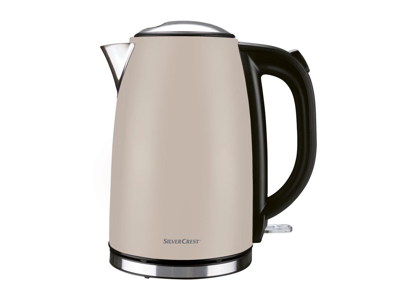A beige Princess electric kettle with a black handle.