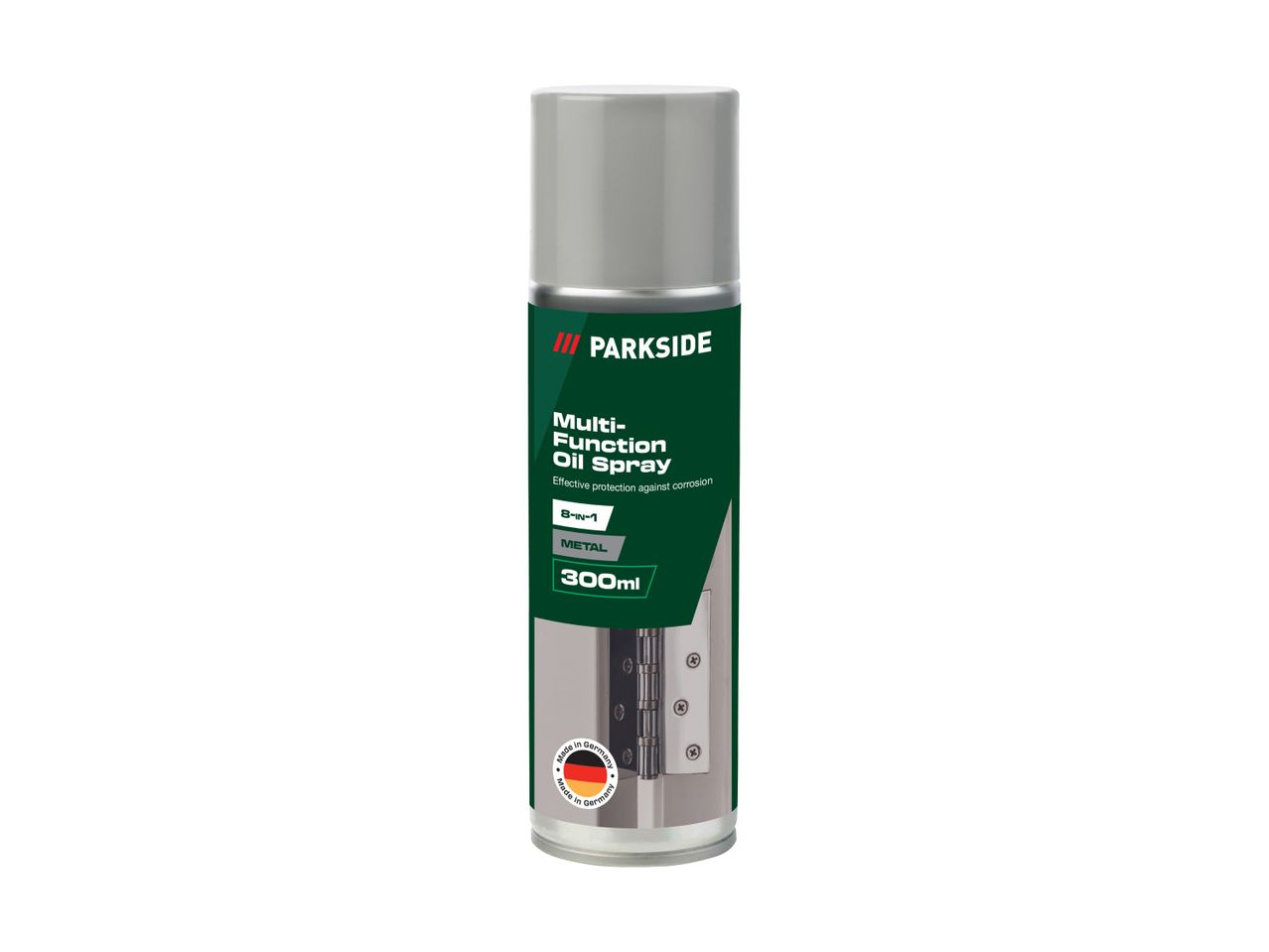 Multifunktionel oliespray til metal, 300 ml, med 8-i-1 beskyttelse mod korrosion, fremstillet i Tyskland.