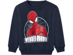 Dark blue kids' sweatshirt with a Spiderman print and 'WEBBER WONDER' text.