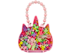 GABBY'S DOLLHOUSE® karoliukų rinkinys rožiniame vienaragio formos krepšyje