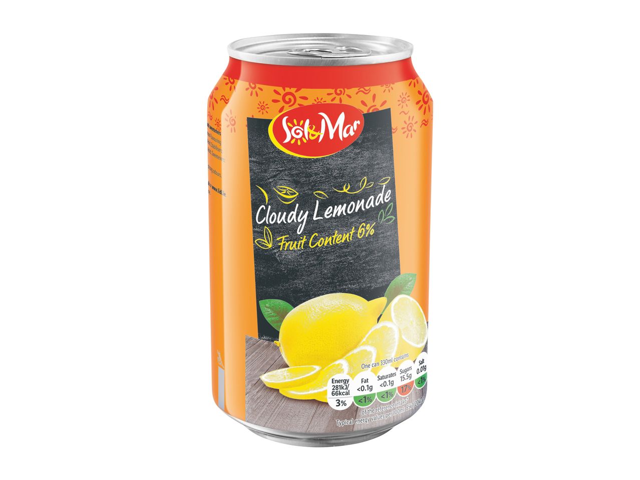 Sol&Mar cloudy lemonade can.
