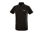 A black Dri-FIT polo shirt with gray side panels.