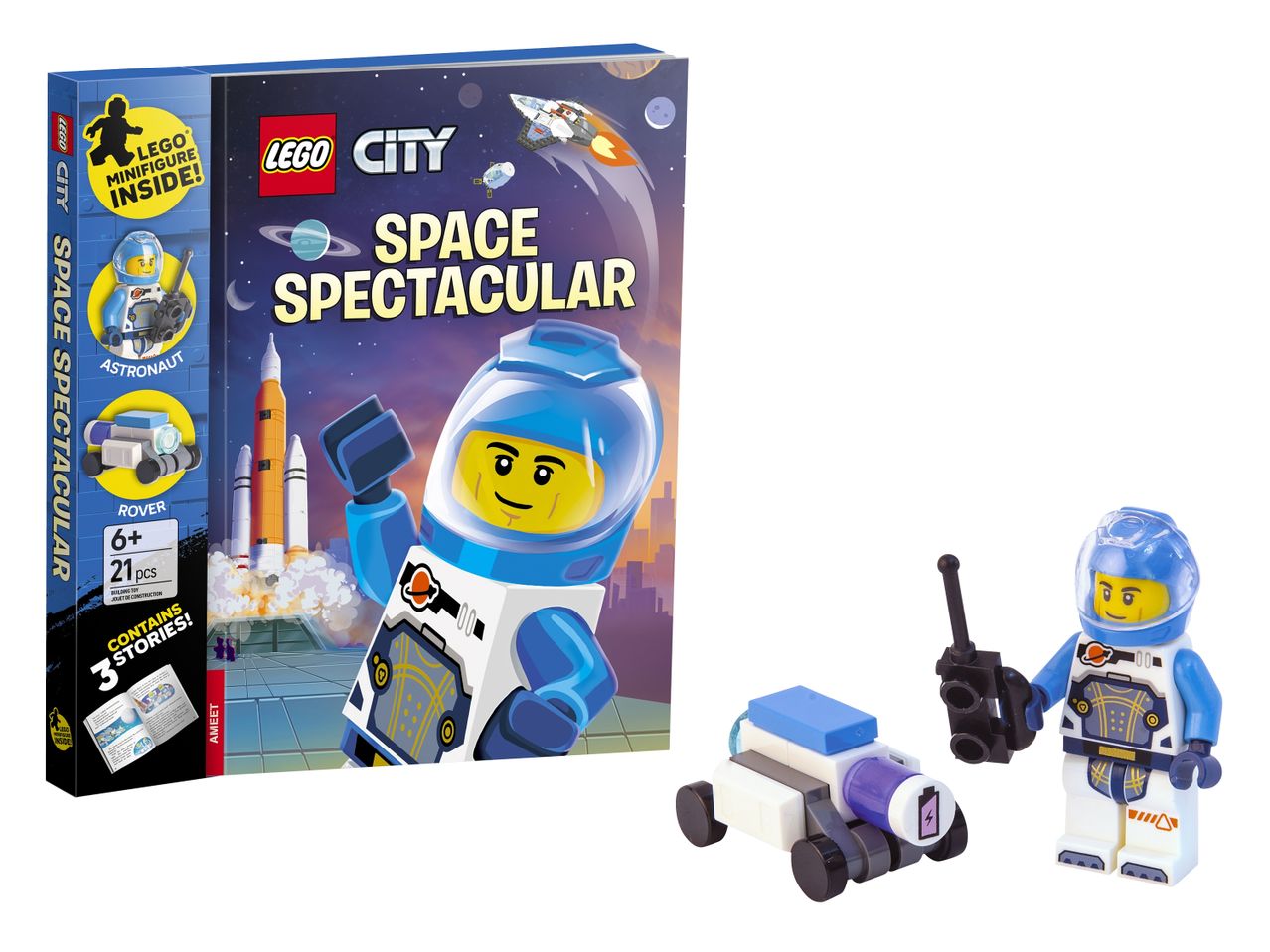 LEGO City Space Spectacular Buch mit Astronauten-Minifigur und Rover-Bausatz