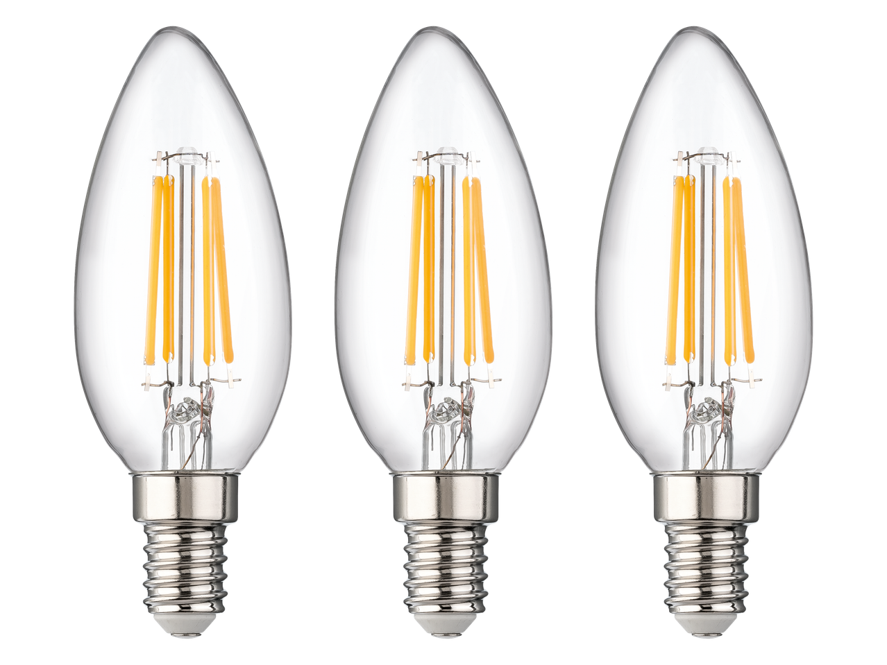 Livarno 3 LED филаментни крушки с цокъл E14.