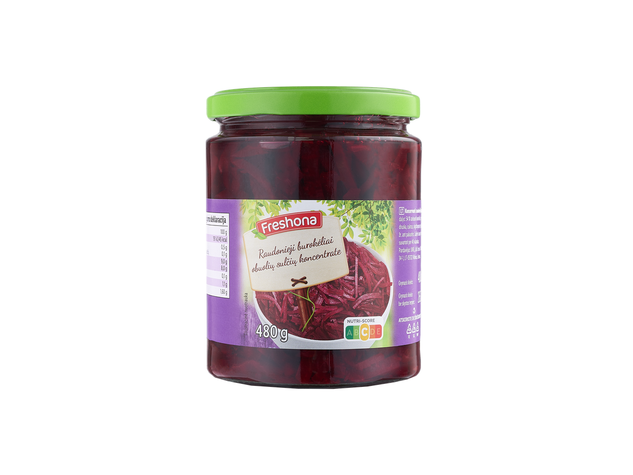 Freshona marinuoti burokėliai su obuolių sultimis stiklainyje, 480g