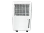 TRONIC® Dehumidifier, a white rectangular unit with a visible water tank and wheels.