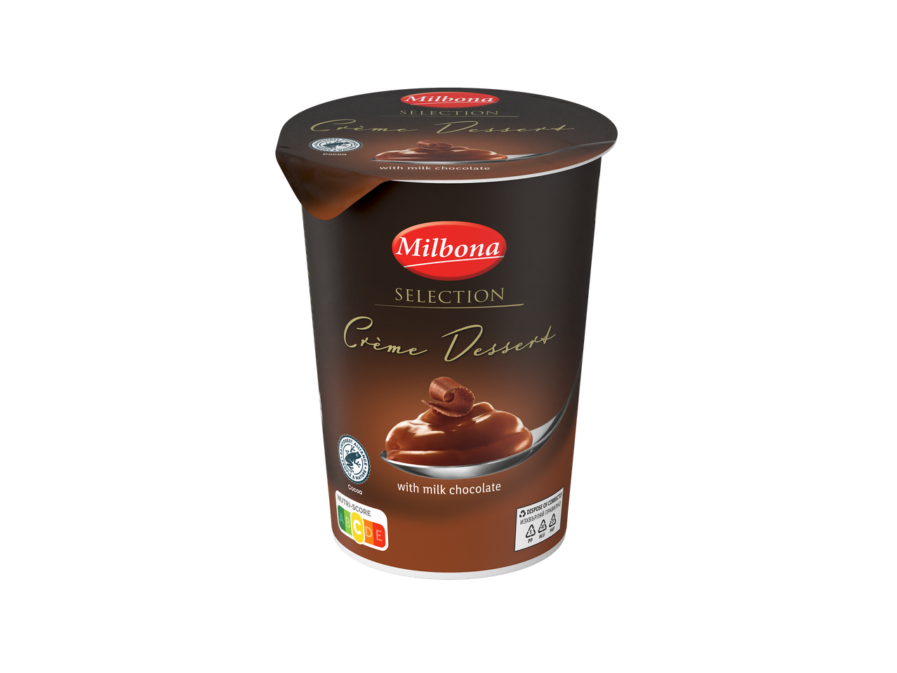 Milbona Selection Crème Dessert tejcsokoládéval.