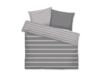 Tom Tailor Bettwäsche-Set mit Streifenmuster in Grau und Weiß