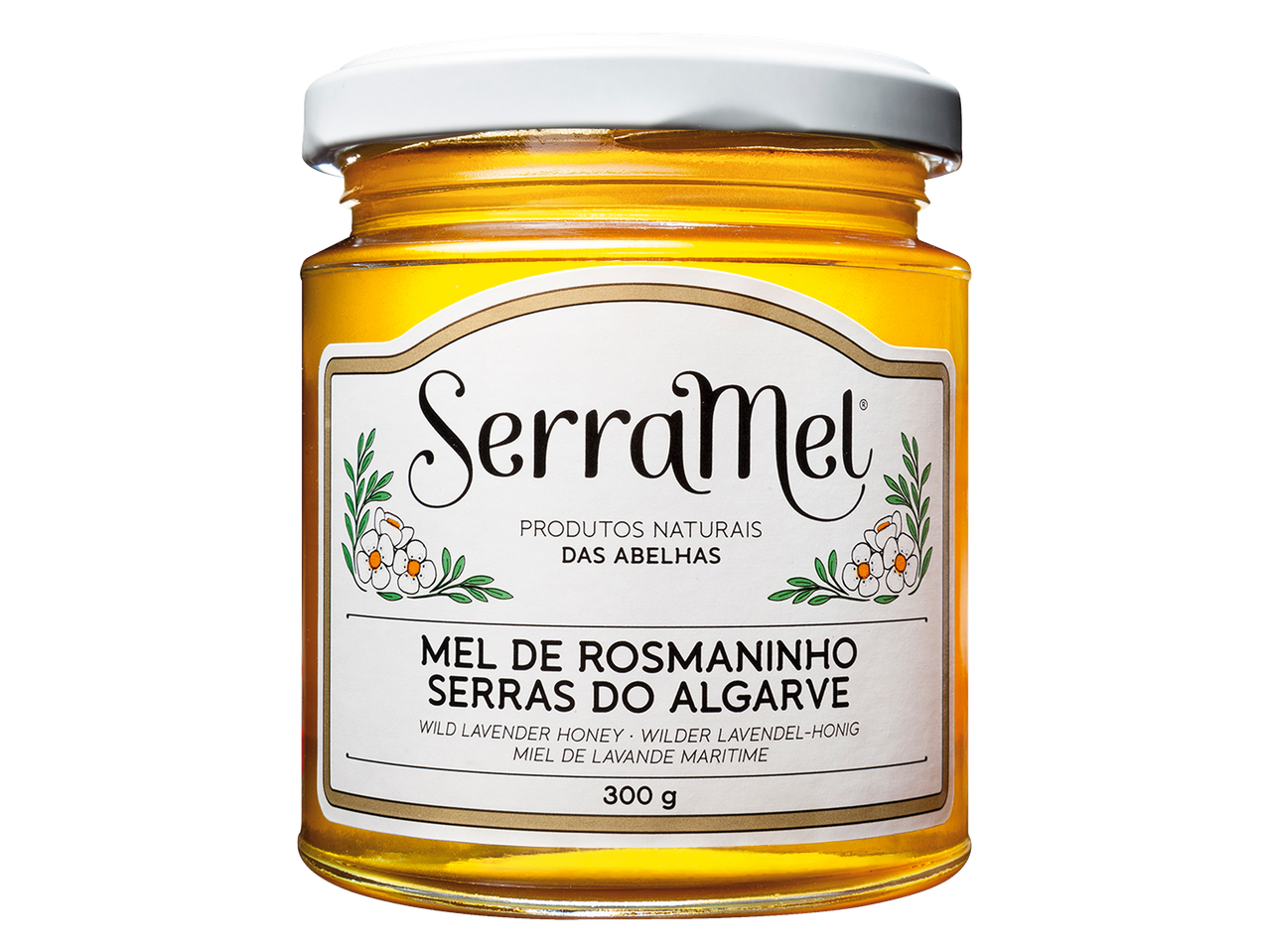 SerraMel wilde lavendelhoning uit de Algarve in een pot.