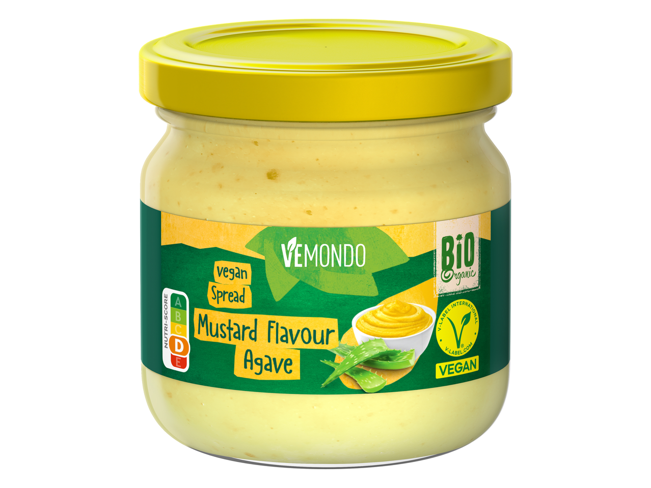 Vemondo vegane spread met mosterdsmaak en agave, biologisch.