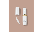 Cien BEAUTY Facial Hair Remover, white with gold accents, and a cleaning brush on a beige background.