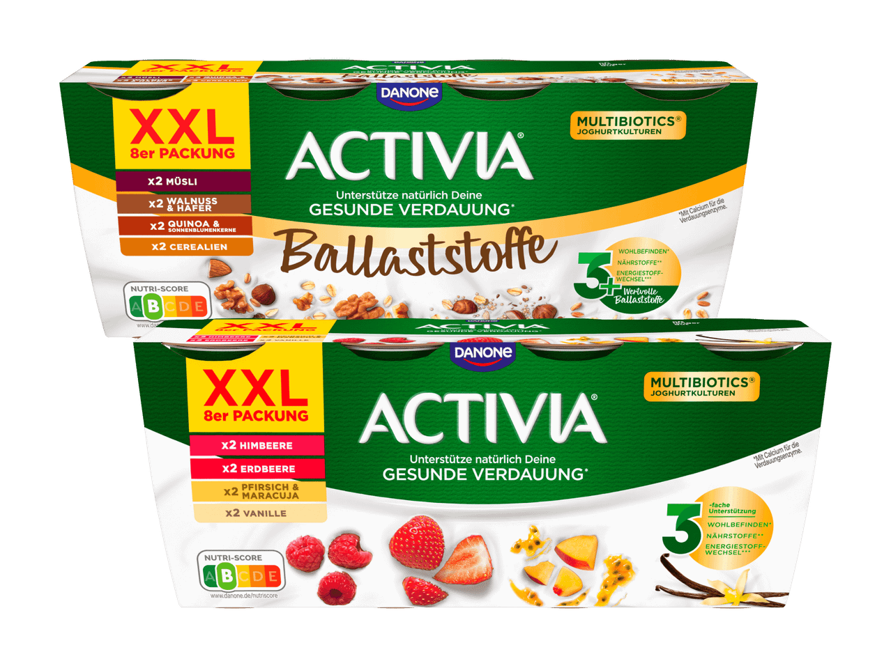 Activia XXL Ballaststoffe und Fruchtjoghurt Multipacks