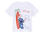 Stitch-es gyerek póló, fehér alapon, szörfözős mintával.