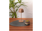Candeeiro de mesa LED LIVARNO home numa mesa de madeira com suculenta
