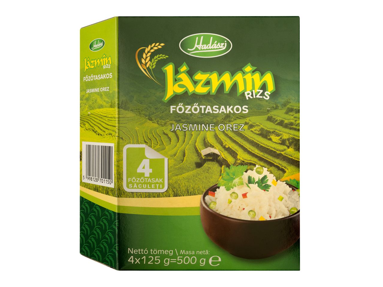 Hadászi Kázmin jázmin rizs: 4 x 125g tasak.