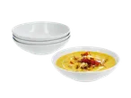 Trei boluri albe și unul cu o supă delicioasă.