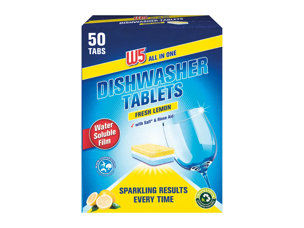 Go to full screen view: W5 Dishwasher Tablets Lemon - Image 1