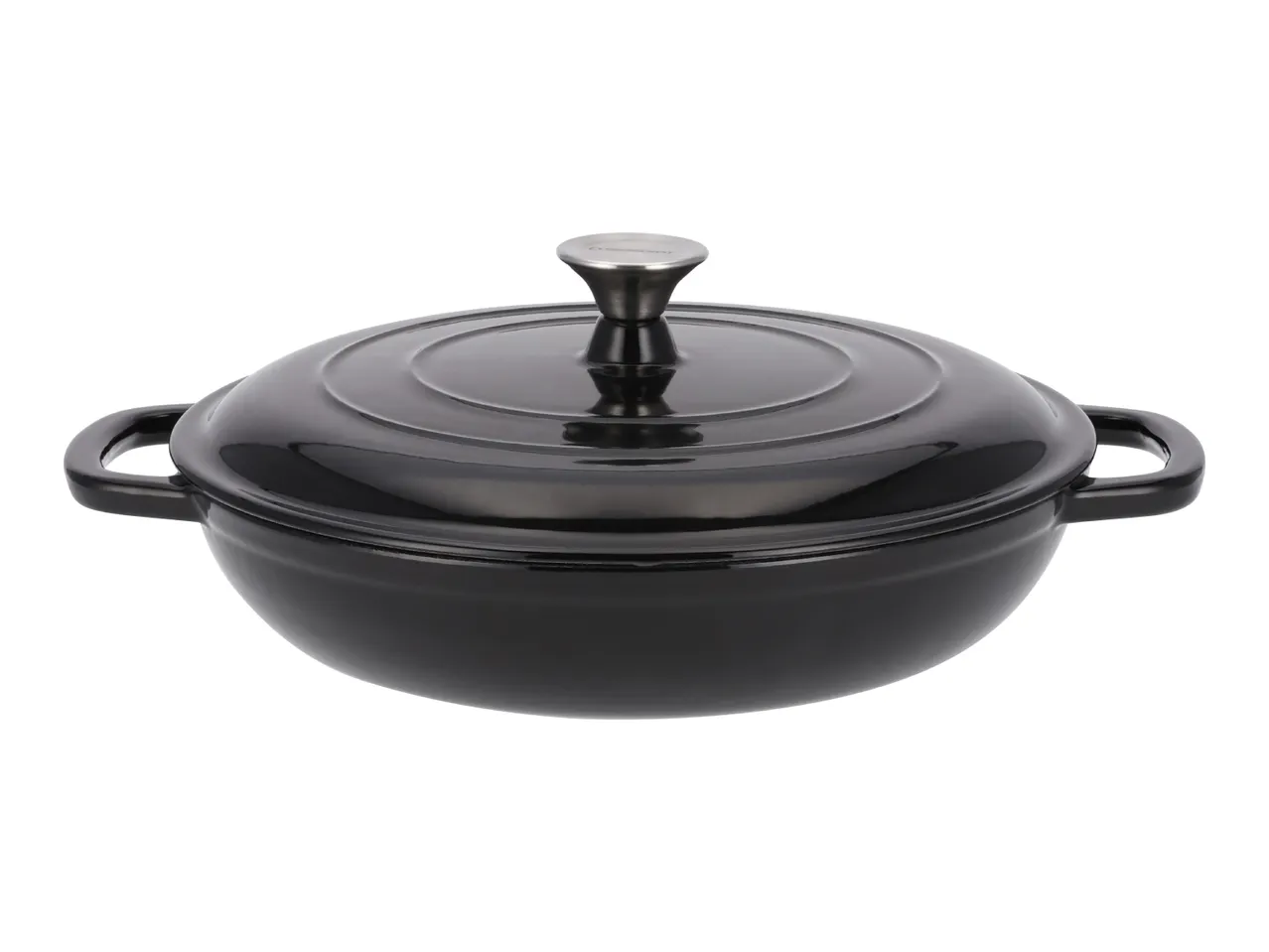 Silvercrest 3.7L Cast Iron Casserole Dish - Black