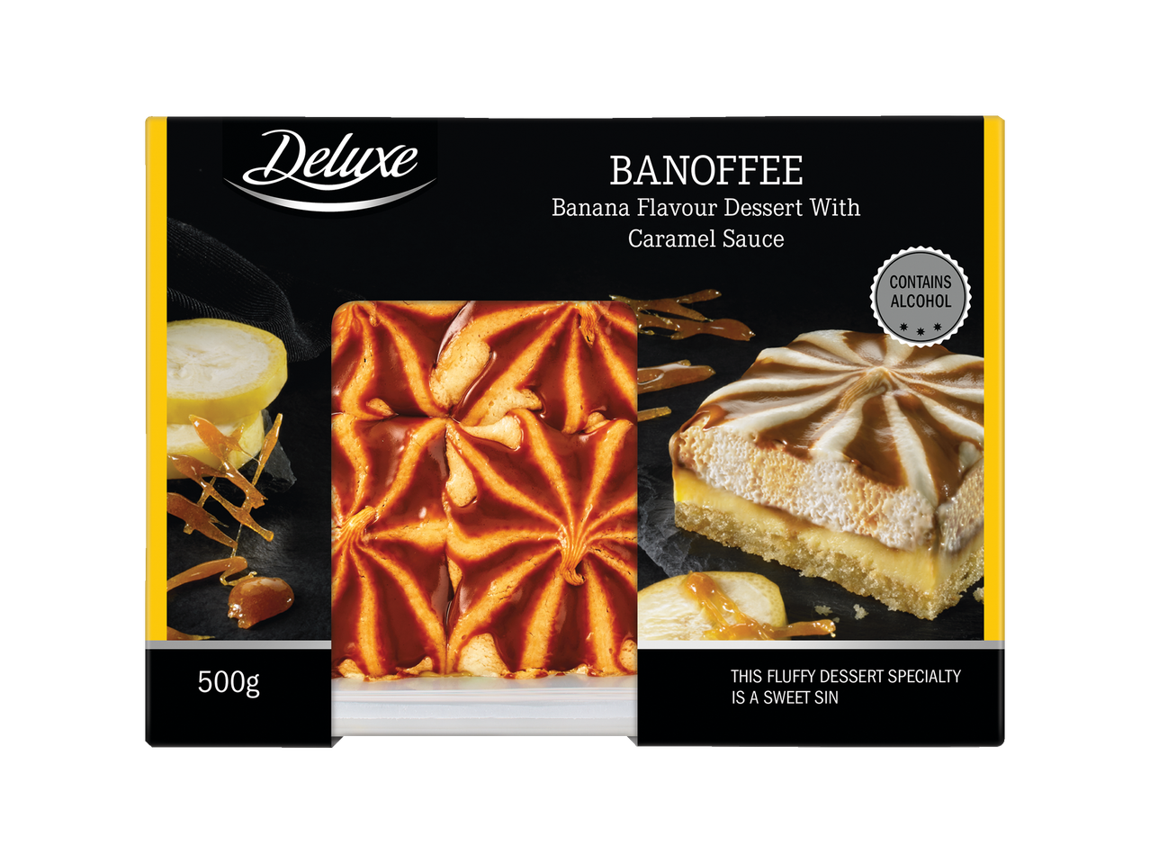 Deluxe Banoffee: Desert de banane cu sos caramel, 500g.