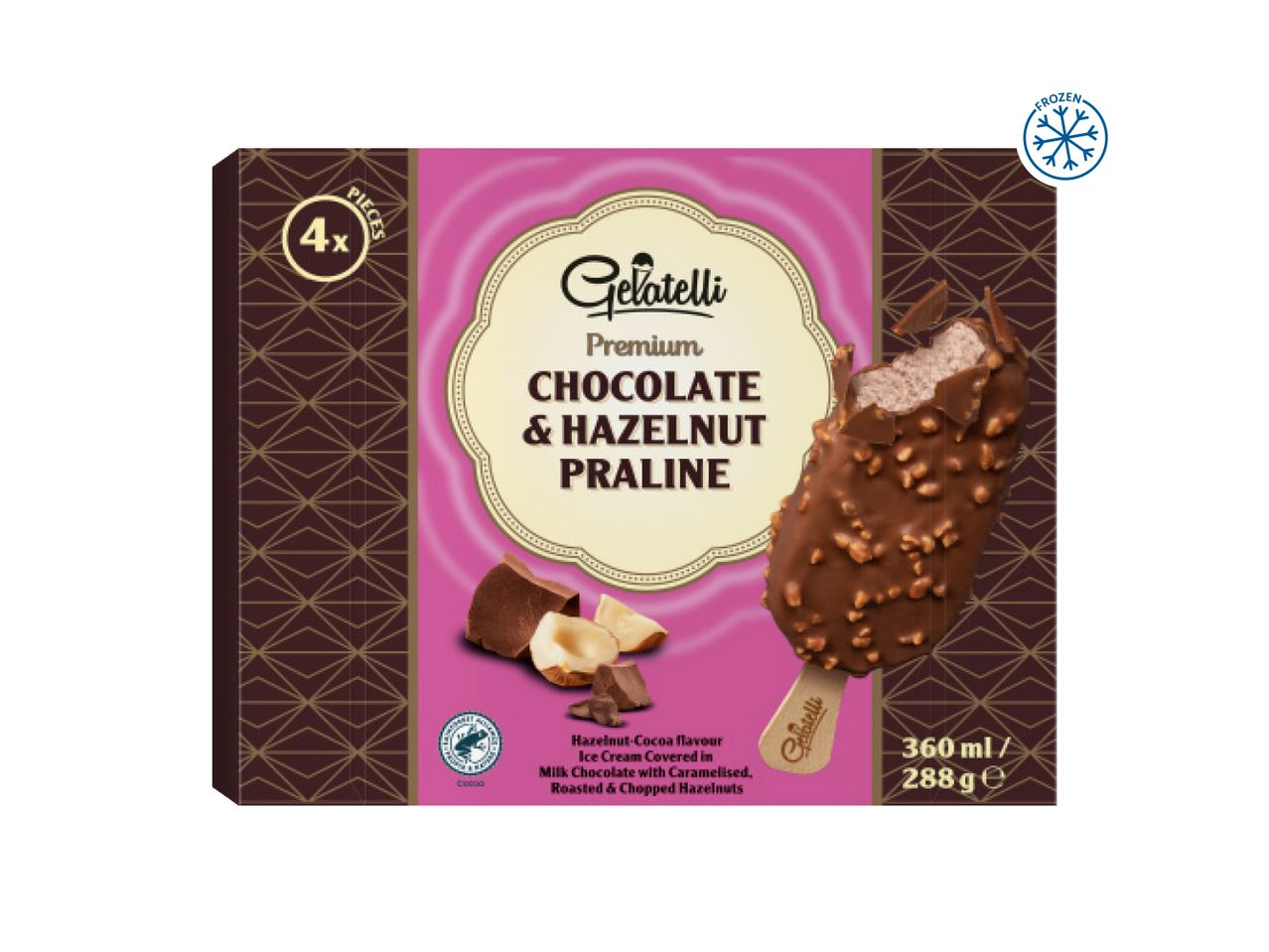 Chocolate & Hazelnut Praline ice cream bars