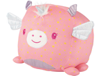 Pink unicorn plush toy with wings and stars