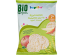 Galettes de riz bio Lupilu à la pomme, adaptées aux bébés de 7 mois et plus.