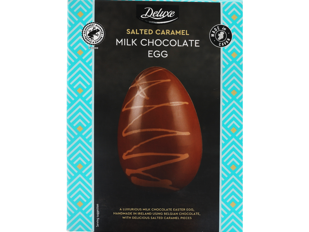 White chocolate Easter egg with marshmallow and strawberry.