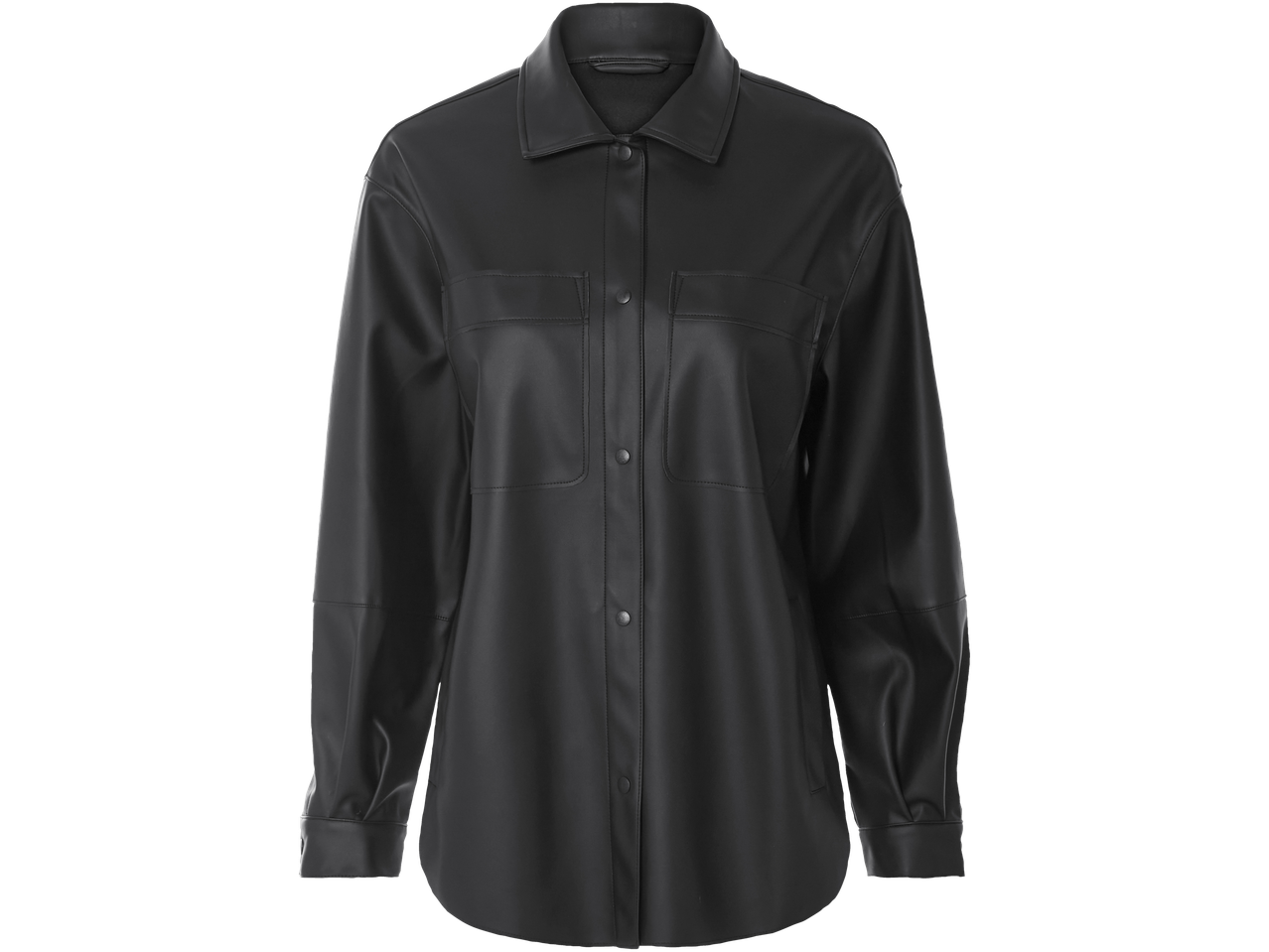 Esmara sieviešu mākslīgās ādas virskrekls melnā krāsā ar kabatām