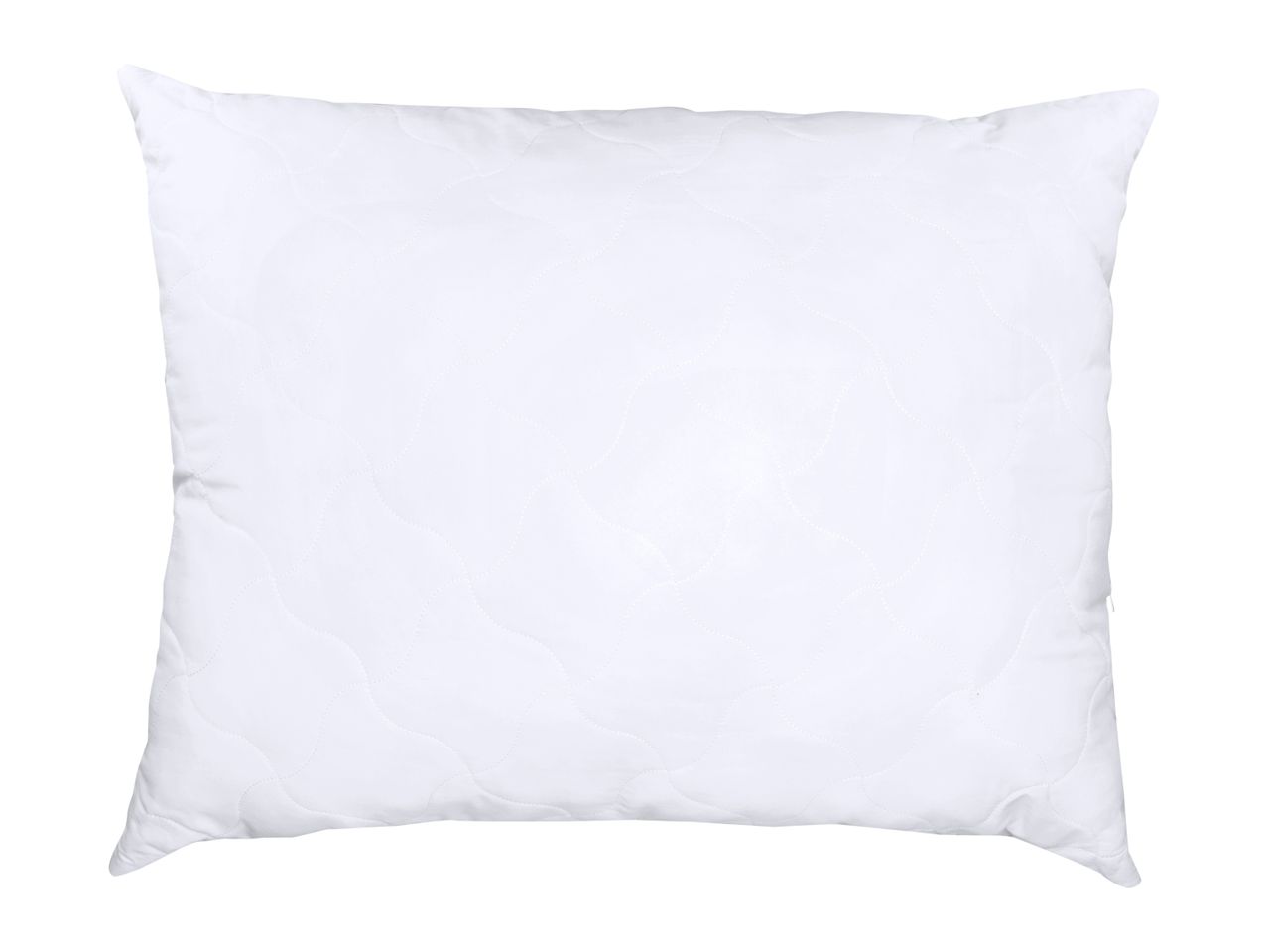 White quilted pillow with a subtle wavy pattern