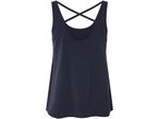 Navy blue criss-cross back tank top dress.