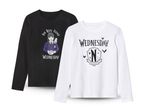 Dva duga rukava majica s printom Wednesday Addams.